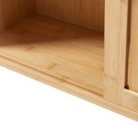 Armadietto da Parete Grums con 2 Ante Scorrevoli 92x20x33 cm Bambù Naturale [en.casa]
