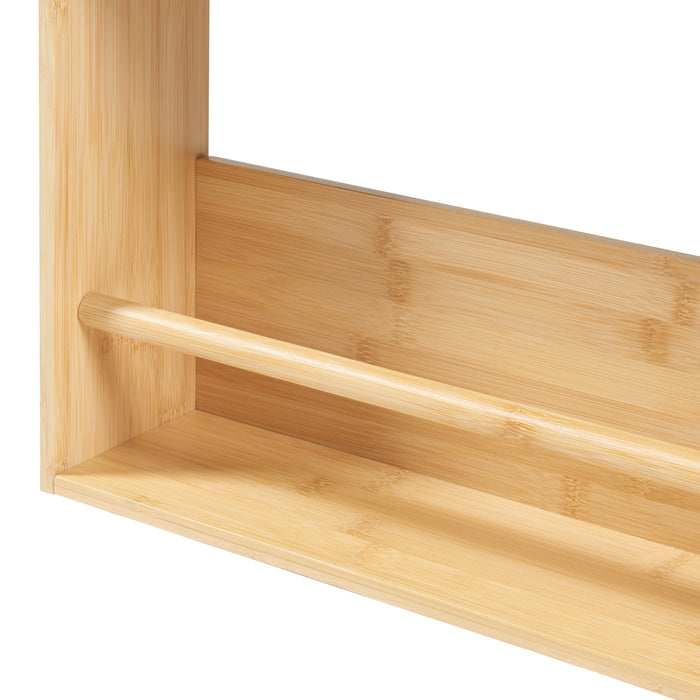 Scaffale da Parete Hareid a 3 Piani Espositore Verticale in Bambù Naturale [en.casa]