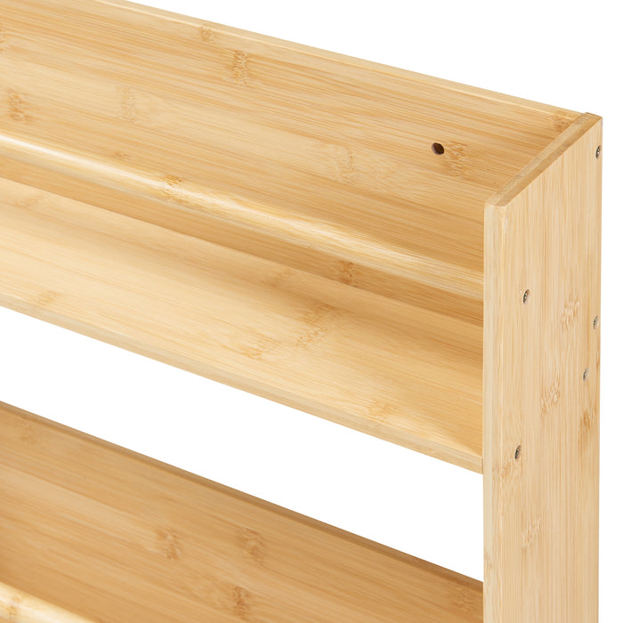 Scaffale da Parete Hareid a 3 Piani Espositore Verticale in Bambù Naturale [en.casa]