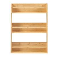 Scaffale da Parete Hareid a 3 Piani Espositore Verticale in Bambù Naturale [en.casa]