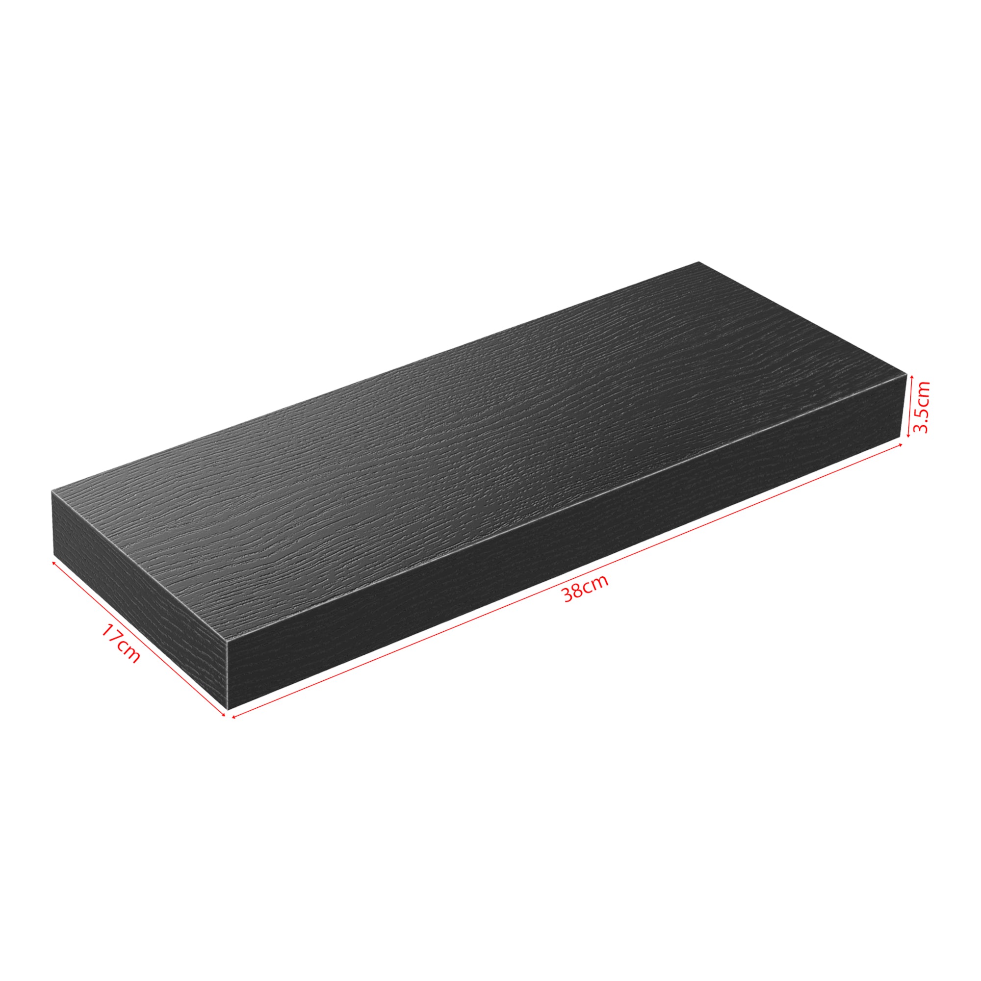 Set Stranda 2 Mensole da Muro 38x17x4 cm Nero [en.casa]