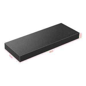 Set Stranda 2 Mensole da Muro 38x17x4 cm Nero [en.casa]