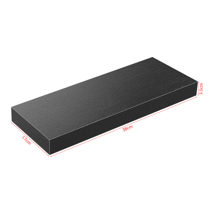 Set Stranda 2 Mensole da Muro 38x17x4 cm Nero [en.casa]