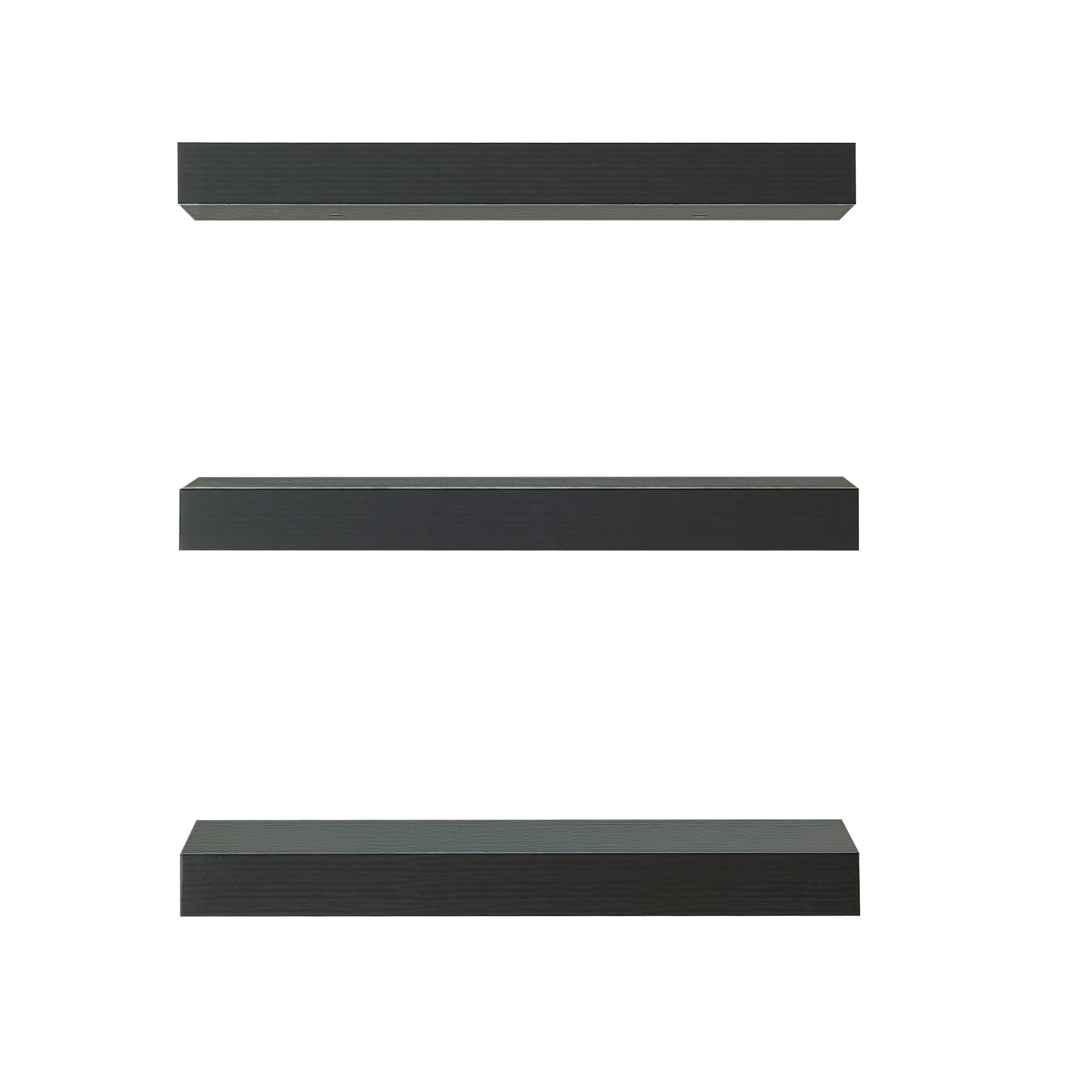 Set Stranda 2 Mensole da Muro 38x17x4 cm Nero [en.casa]