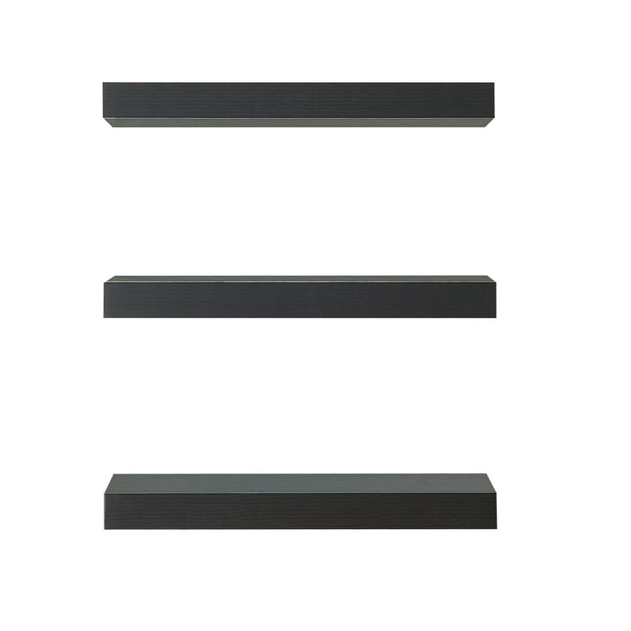 Set Stranda 2 Mensole da Muro 38x17x4 cm Nero [en.casa]