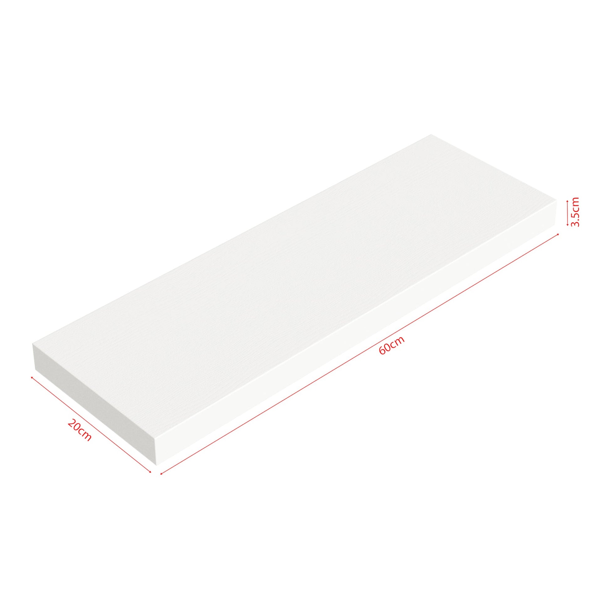 Set di 2 mensole da parete moderno mobile contenitore 60 x 20 x 4 cm bianco 03_0009741