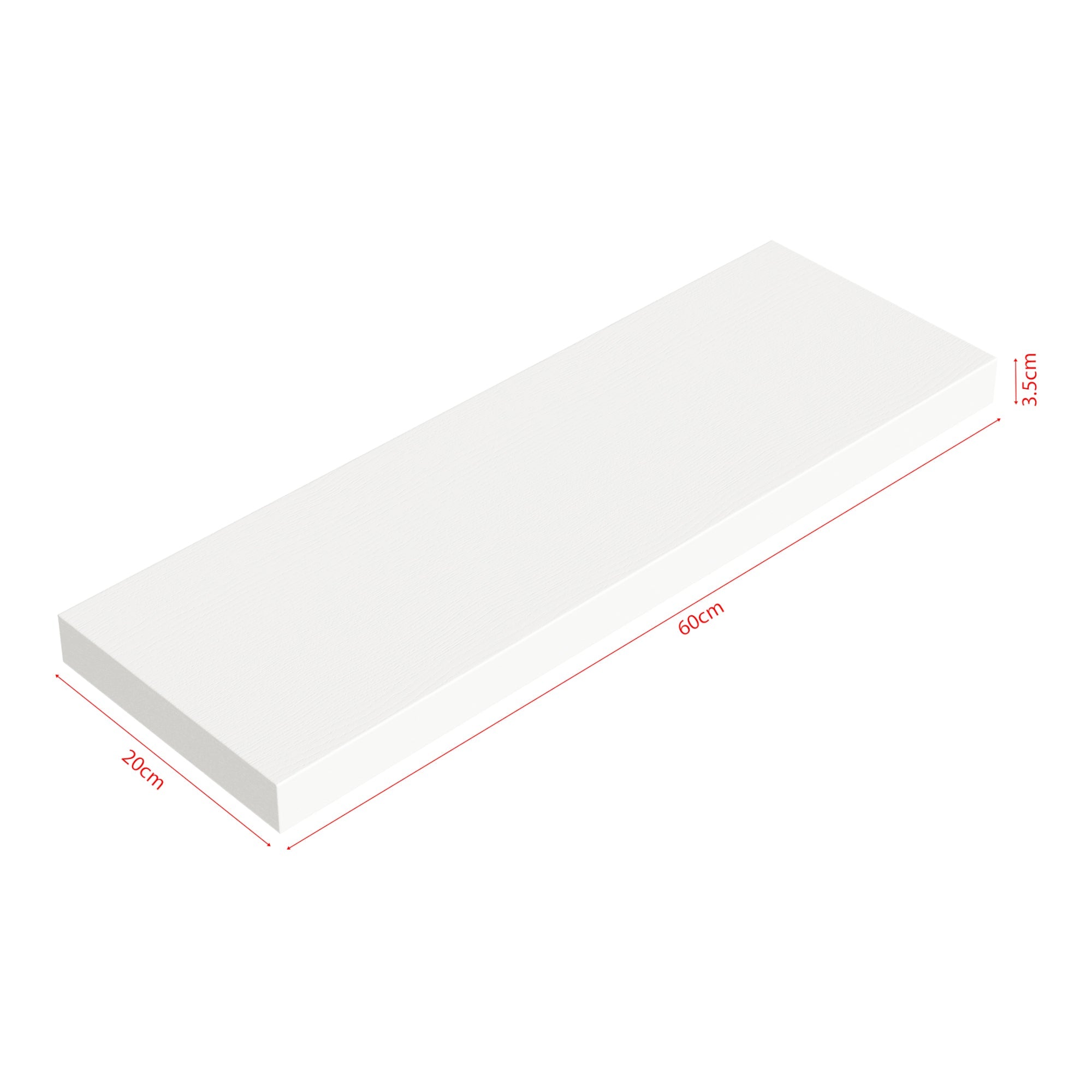 Set di 2 mensole da parete moderno mobile contenitore 60 x 20 x 4 cm bianco 03_0009741