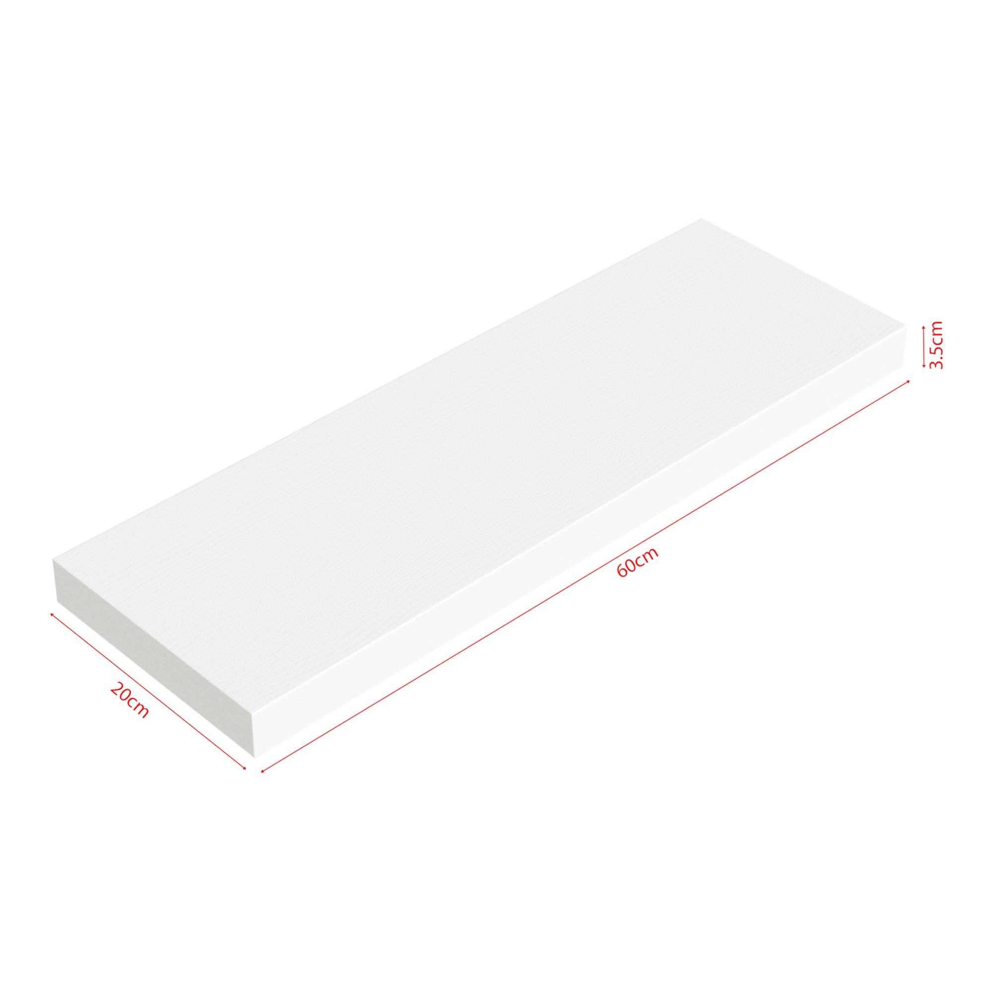 Set Stranda 2 Mensole da Muro 60x20x4 cm Bianco [en.casa]