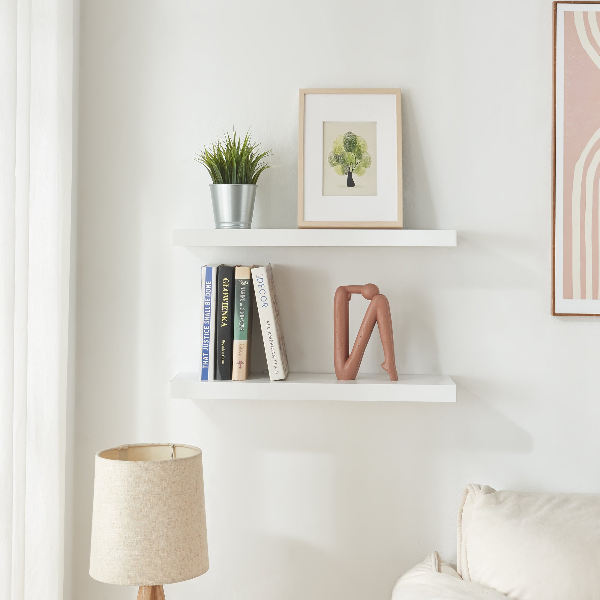 Set Stranda 2 Mensole da Muro 60x20x4 cm Bianco [en.casa]