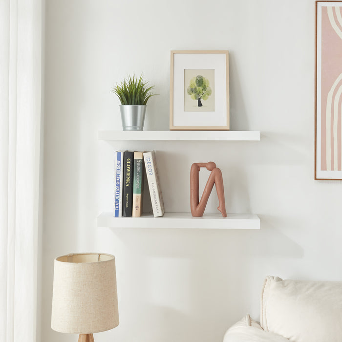 Set Stranda 2 Mensole da Muro 60x20x4 cm Bianco [en.casa]