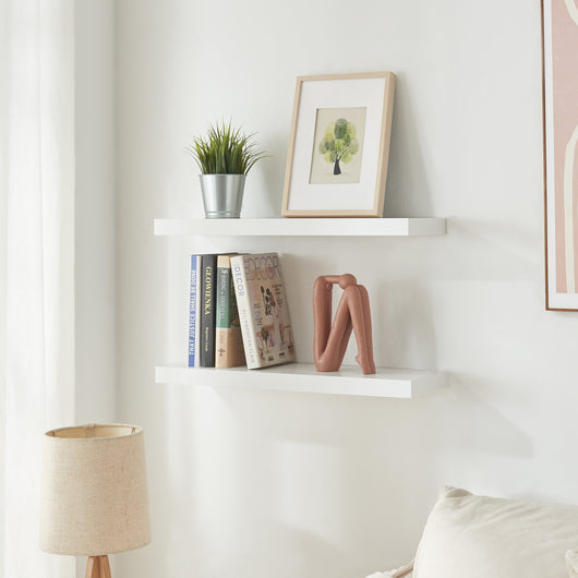 Set Stranda 2 Mensole da Muro 60x20x4 cm Bianco [en.casa]
