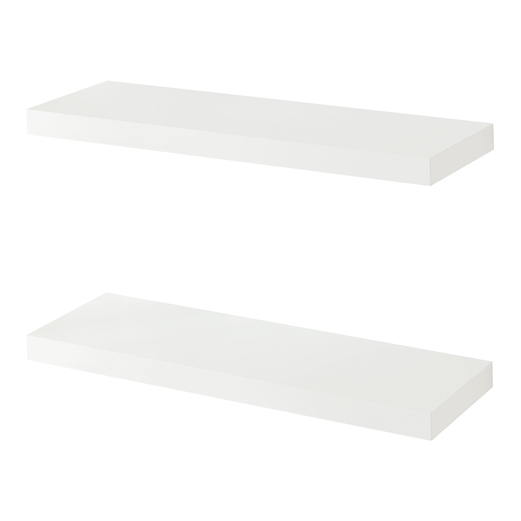 Set di 2 mensole da parete moderno mobile contenitore 60 x 20 x 4 cm bianco 03_0009741