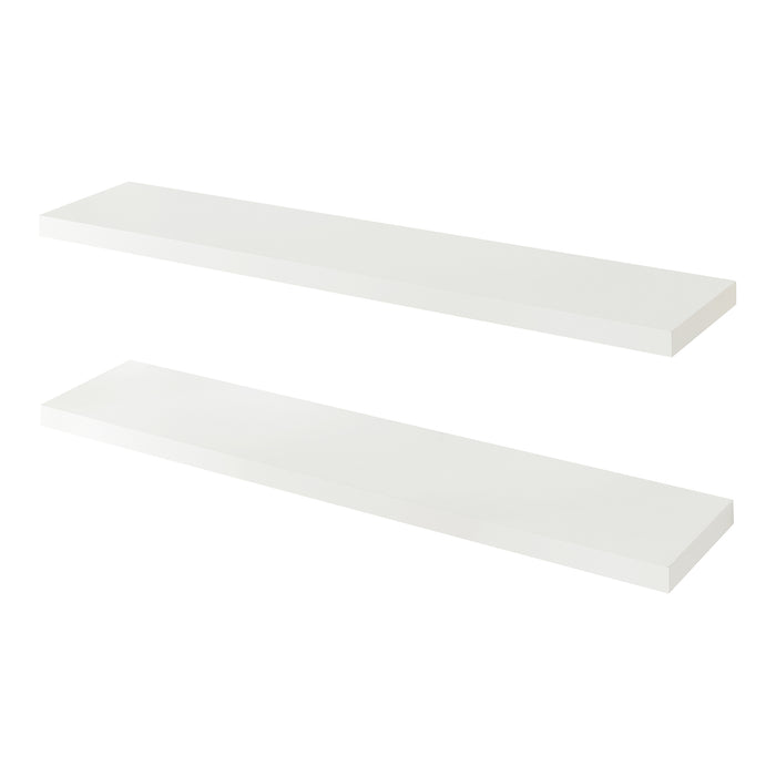 Set Stranda 2 Mensole da Muro 100x20x4 cm Bianco [en.casa]