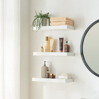 Set Stranda 3 Mensole da Muro 40x17x4 cm Bianco [en.casa]