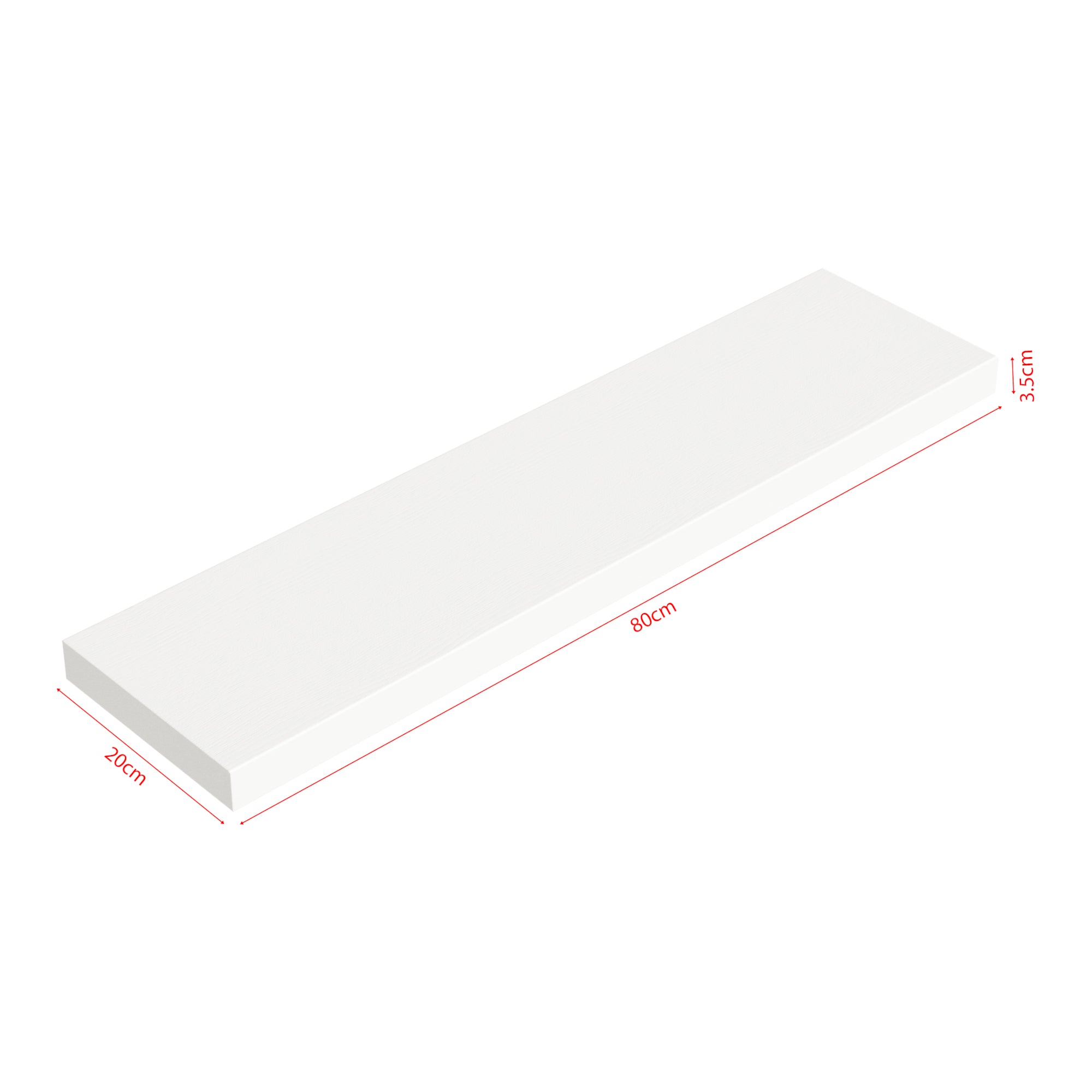 Set Stranda 3 Mensole da Muro 80x20x4 cm Bianco [en.casa]