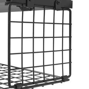 Set di 2 Mensole Vik con Porta Asciugamani e Scomparto Aperto - Nero [en.casa]