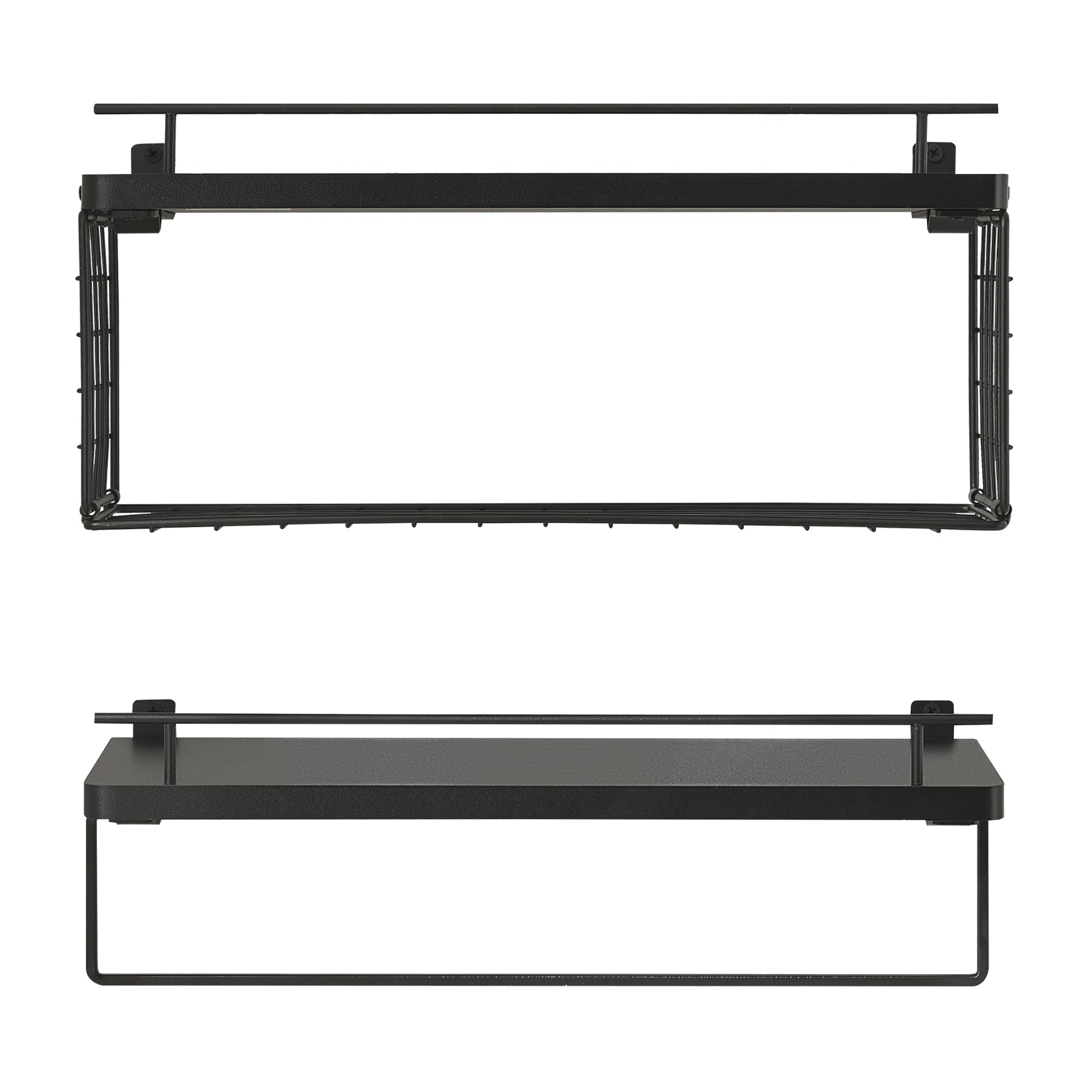 Set di 2 mensole da parete mobiletto moderno per bagno nero 03_0009761