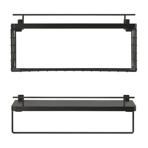 Set di 2 mensole da parete mobiletto moderno per bagno nero 03_0009761