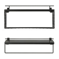 Set di 2 Mensole Vik con Porta Asciugamani e Scomparto Aperto - Nero [en.casa]