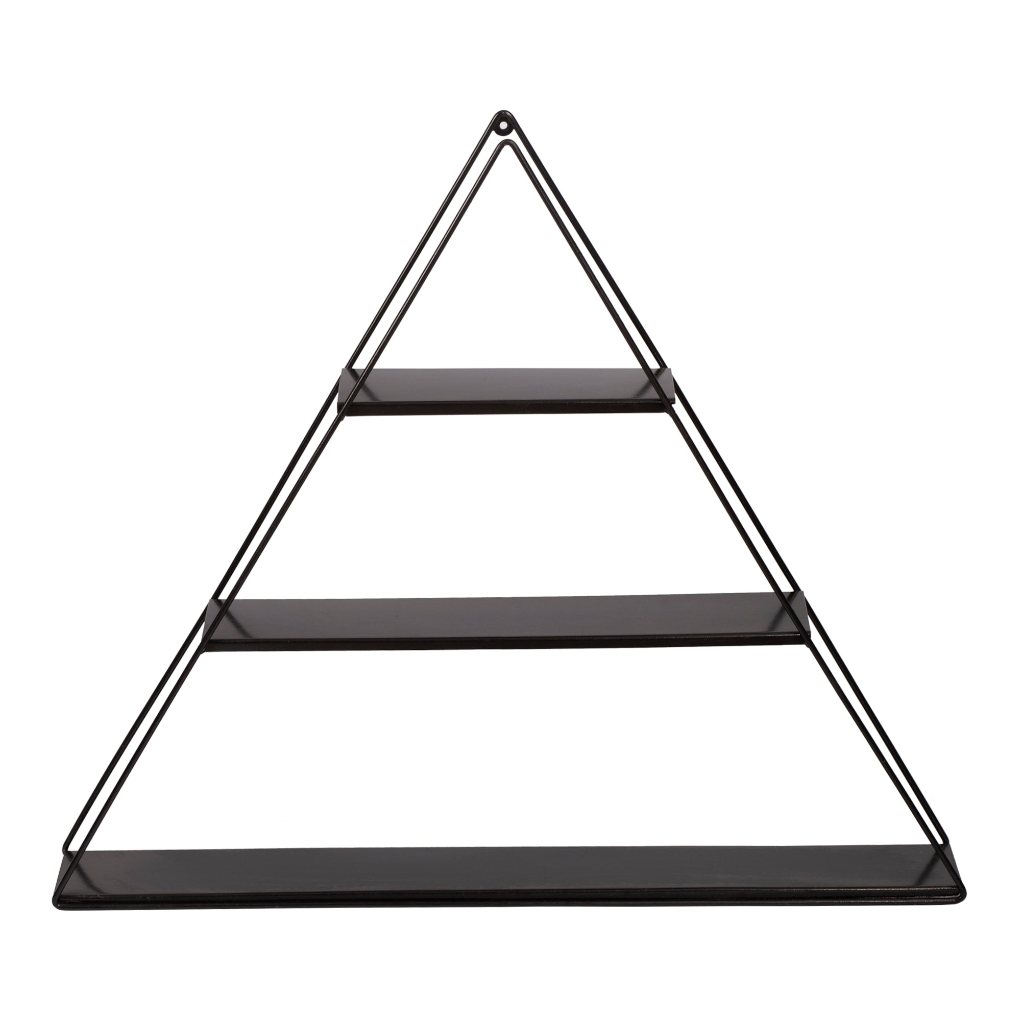 Scaffale Pensile a Forma di Piramide Consolle Triangolare a Muro con 3 Ripiani Mensola da Parete in Metallo 59 x 70 x 9