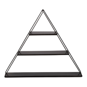 Scaffale Pensile a Forma di Piramide Consolle Triangolare a Muro con 3 Ripiani Mensola da Parete in Metallo 59 x 70 x 9