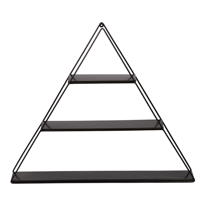 Scaffale Pensile a Forma di Piramide Consolle Triangolare a Muro con 3 Ripiani Mensola da Parete in Metallo 59 x 70 x 9