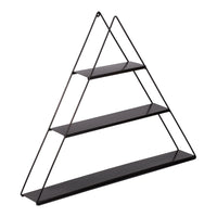 Scaffale Pensile a Forma di Piramide Consolle Triangolare a Muro con 3 Ripiani Mensola da Parete in Metallo 59 x 70 x 9