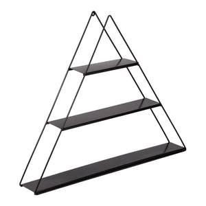 Scaffale Pensile a Forma di Piramide Consolle Triangolare a Muro con 3 Ripiani Mensola da Parete in Metallo 59 x 70 x 9