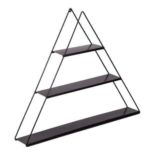 Scaffale Pensile a Forma di Piramide Consolle Triangolare a Muro con 3 Ripiani Mensola da Parete in Metallo 59 x 70 x 9