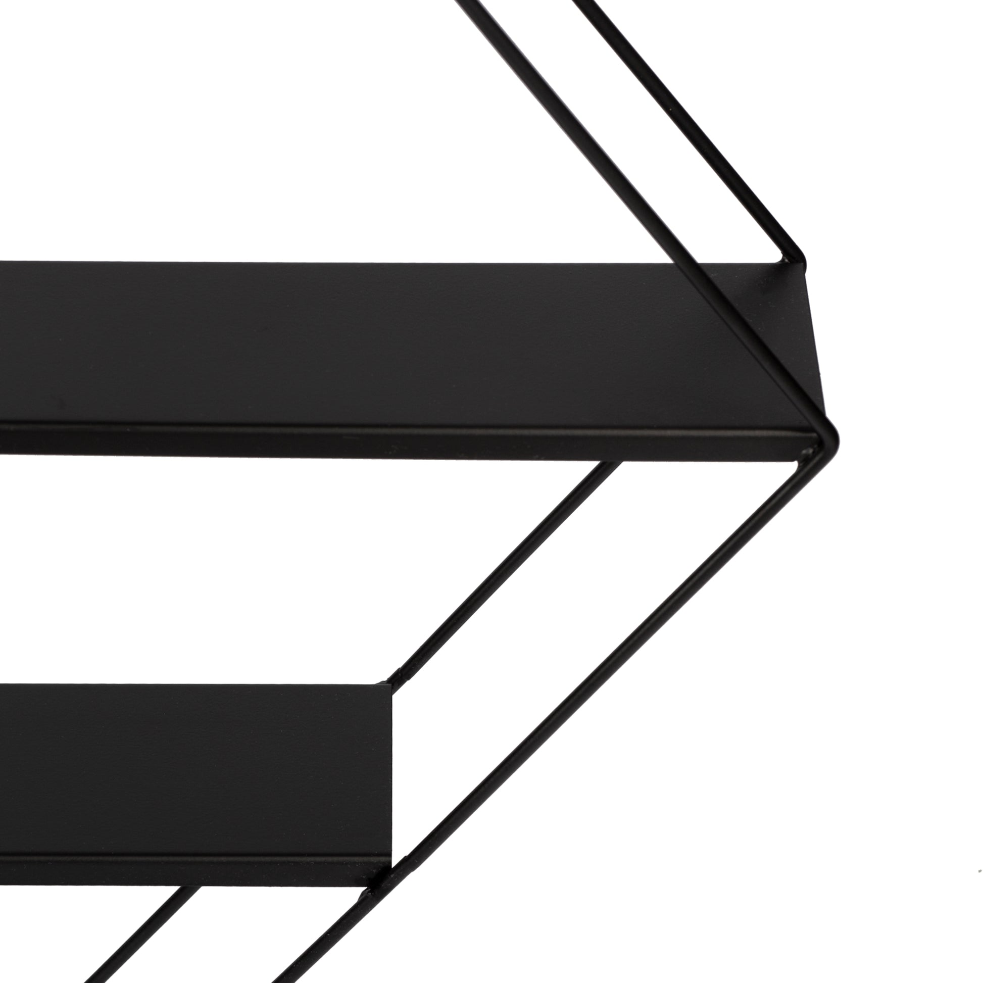 Scaffale Pensile a Forma di Rombo Consolle Romboidale a Muro con 3 Ripiani Mensola da Parete in Metallo 66 x 50 x 9  cm
