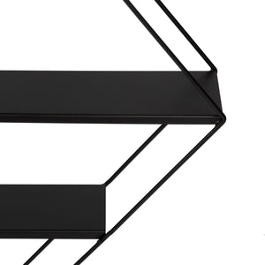 Scaffale Pensile a Forma di Rombo Consolle Romboidale a Muro con 3 Ripiani Mensola da Parete in Metallo 66 x 50 x 9  cm