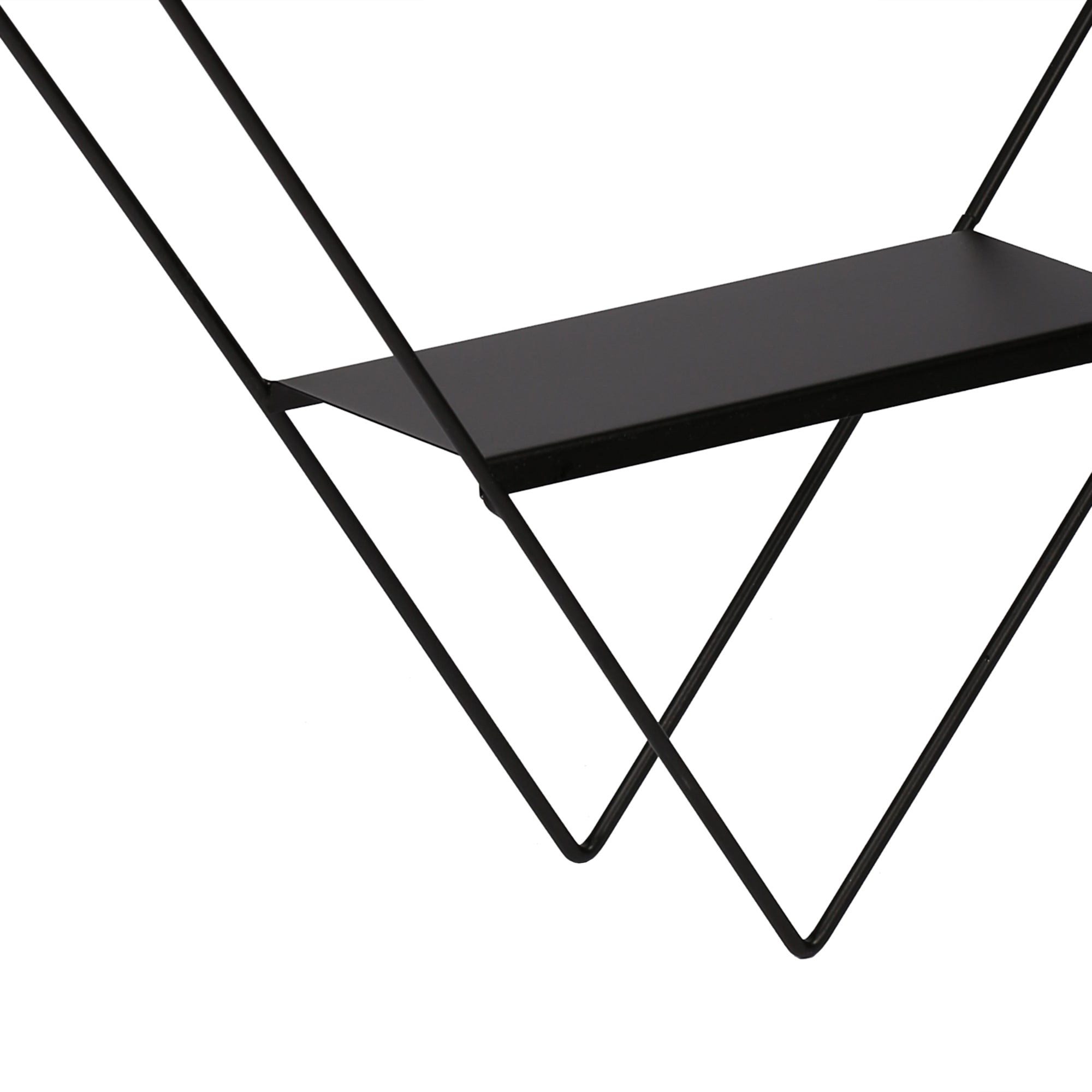 Scaffale Pensile a Forma di Rombo Consolle Romboidale a Muro con 3 Ripiani Mensola da Parete in Metallo 66 x 50 x 9  cm