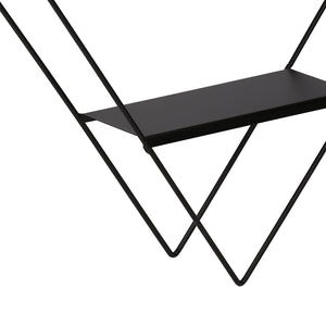 Scaffale Pensile a Forma di Rombo Consolle Romboidale a Muro con 3 Ripiani Mensola da Parete in Metallo 66 x 50 x 9  cm