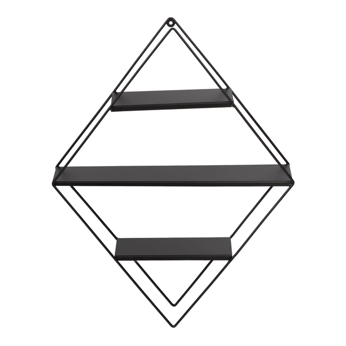 Scaffale Pensile a Forma di Rombo Consolle Romboidale a Muro con 3 Ripiani Mensola da Parete in Metallo 66 x 50 x 9  cm