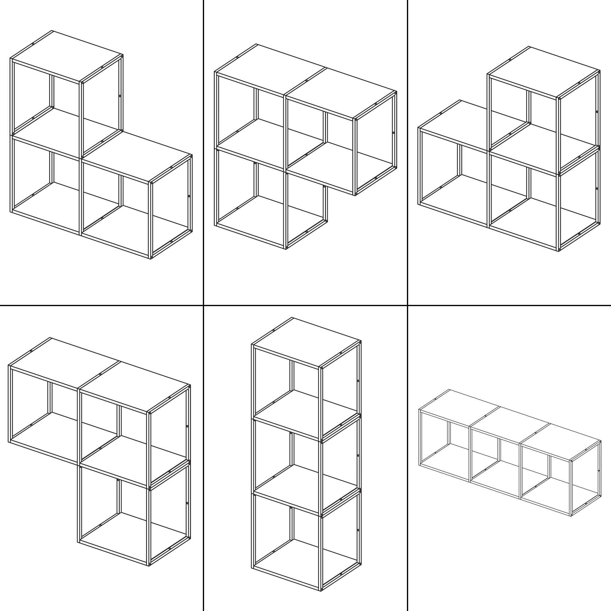 Set Nostened di 3 Mensole da Muro 28 x 28 x 20 cm in Acciaio - Nero [en.casa]