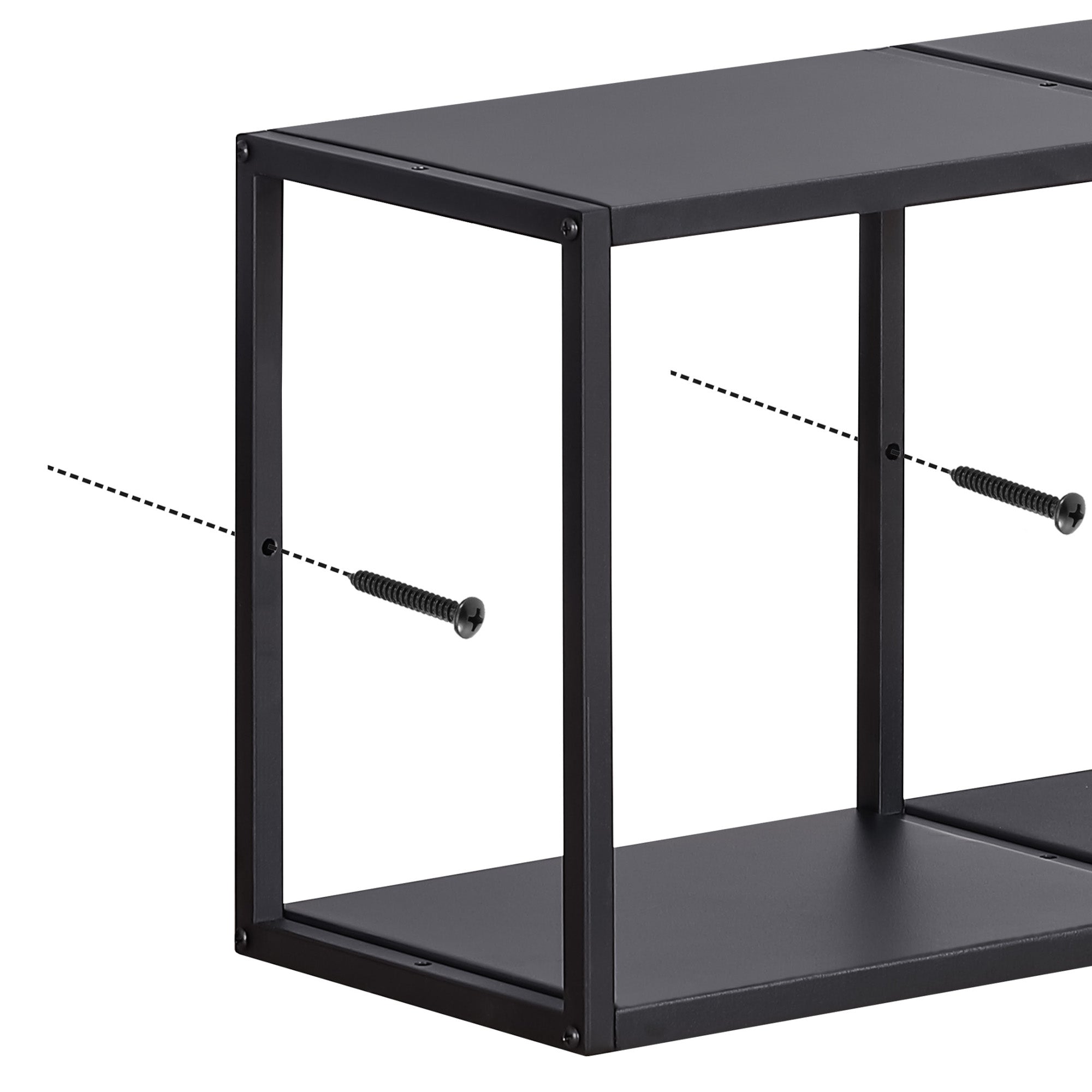 Set Nostened di 3 Mensole da Muro 28 x 28 x 20 cm in Acciaio - Nero [en.casa]