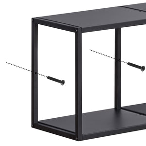 Set Nostened di 3 Mensole da Muro 28 x 28 x 20 cm in Acciaio - Nero [en.casa]