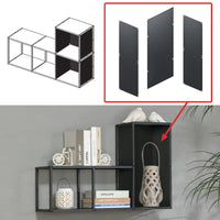 Set Nostened di 4 Mensole da Muro 28 x 28 x 20 cm con Pannello Posteriore e Laterale in Acciaio - Nero [en.casa]