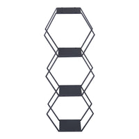 Set Tand 3 Scaffali Esagonali Mensole in Acciaio Scaffali Modulari da Muro o Terra - Nero [en.casa]