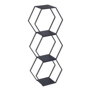 Set Tand 3 Scaffali Esagonali Mensole in Acciaio Scaffali Modulari da Muro o Terra - Nero [en.casa]