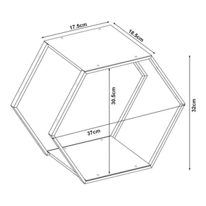 Set Tand 4 Scaffali Esagonali Mensole in Acciaio Scaffali Modulari da Muro o Terra - Nero [en.casa]
