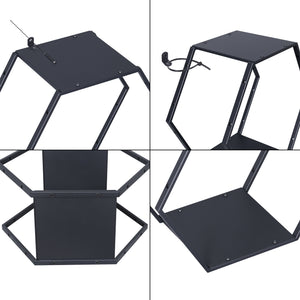 Set Tand 4 Scaffali Esagonali Mensole in Acciaio Scaffali Modulari da Muro o Terra - Nero [en.casa]