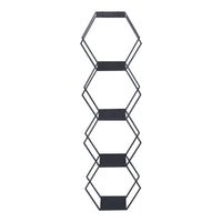 Set Tand 4 Scaffali Esagonali Mensole in Acciaio Scaffali Modulari da Muro o Terra - Nero [en.casa]