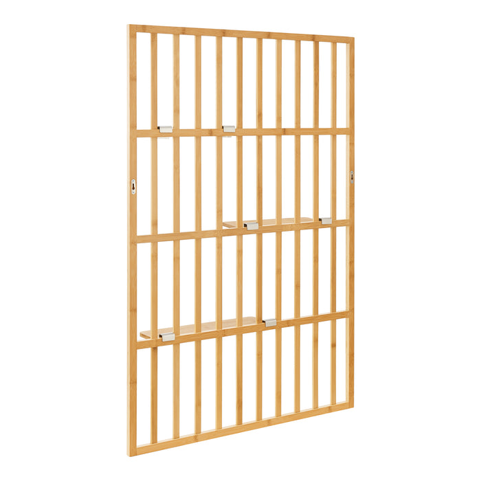 Pannello Portaoggetti da Parete Røst - Bambù Naturale [en.casa]