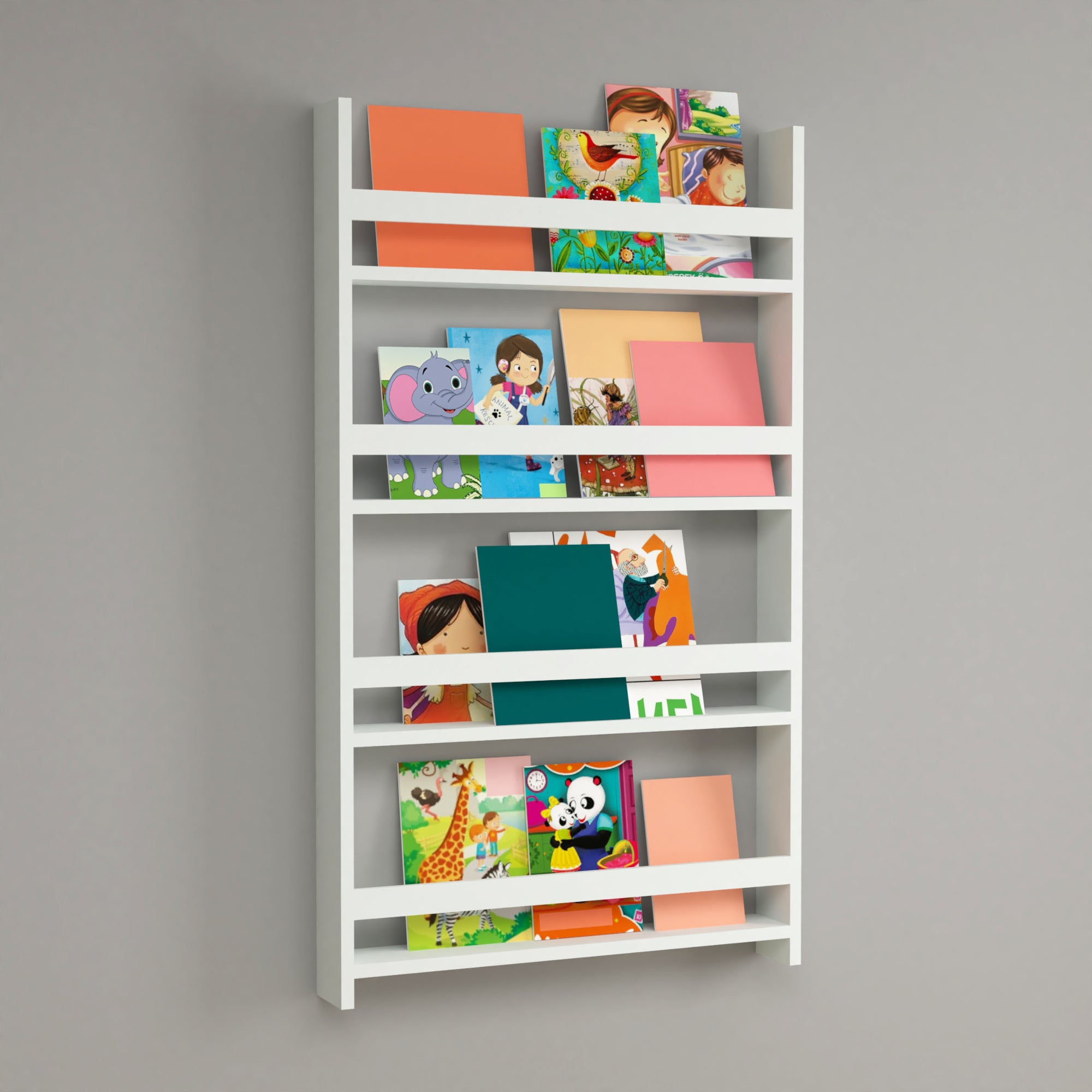 Scaffale Pensile 'Sotenäs' a 3 Ripiani Portalibri per Cameretta - Bianco [en.casa]