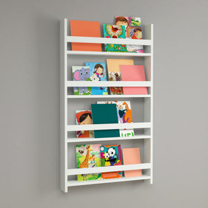 Scaffale Pensile 'Sotenäs' a 3 Ripiani Portalibri per Cameretta - Bianco [en.casa]