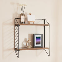 Scaffale da Parete Bømlo 47,5 x 42 x 14 cm Nero / Effetto Noce [en.casa]