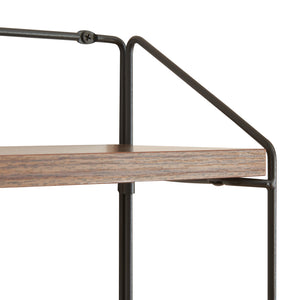 Scaffale da Parete Bømlo 47,5 x 42 x 14 cm Nero / Effetto Noce [en.casa]