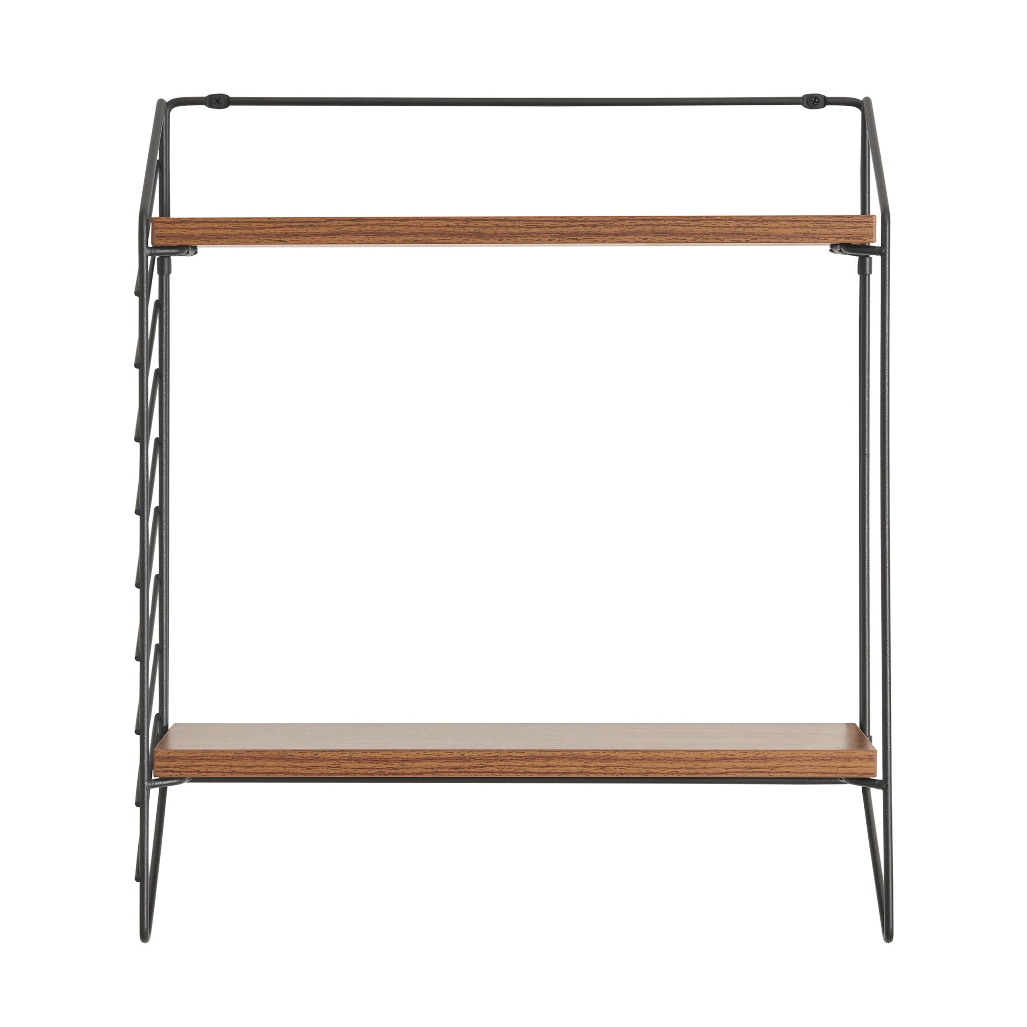 Scaffale da Parete Bømlo 47,5 x 42 x 14 cm Nero / Effetto Noce [en.casa]