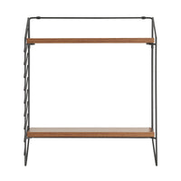 Scaffale da Parete Bømlo 47,5 x 42 x 14 cm Nero / Effetto Noce [en.casa]